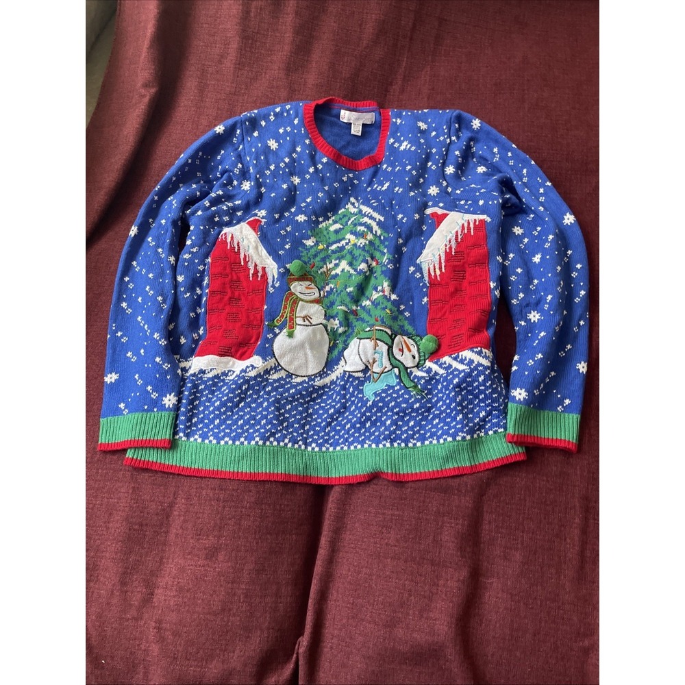 Jolly Sweaters Snowmen Ugly Christmas Sweater Men's Size XXL